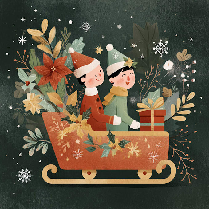create festive holiday christmas design illustration