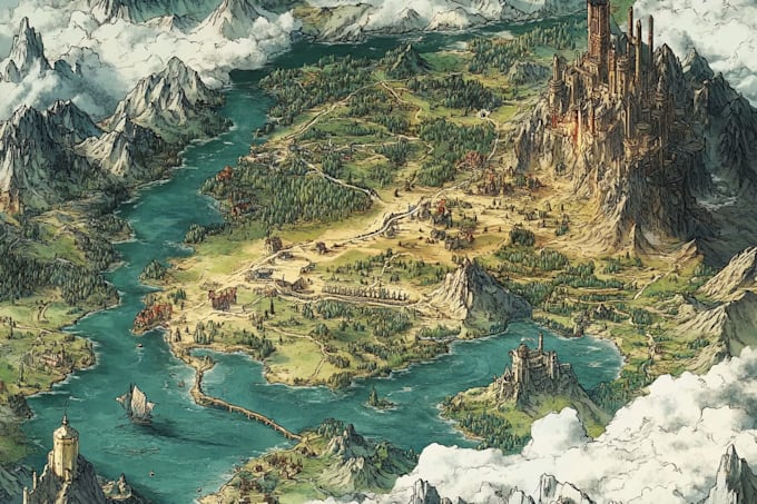 Make a fantasy map illustration by Xiomarastraub | Fiverr