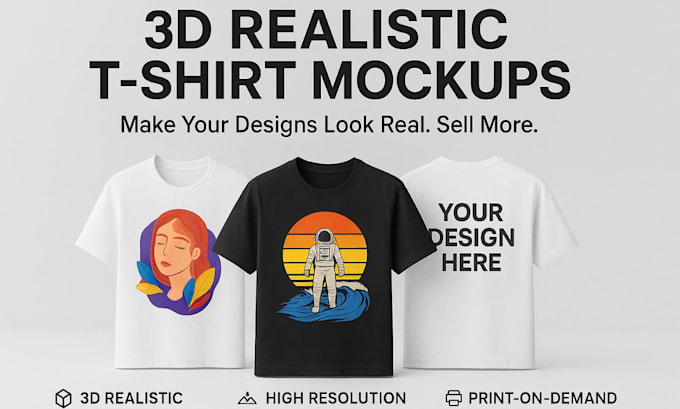 Create stunning 3d t shirt mockups premium realistic 3d tshirt mockups ...