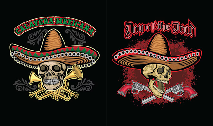 make high quality skull mexican tacos logo