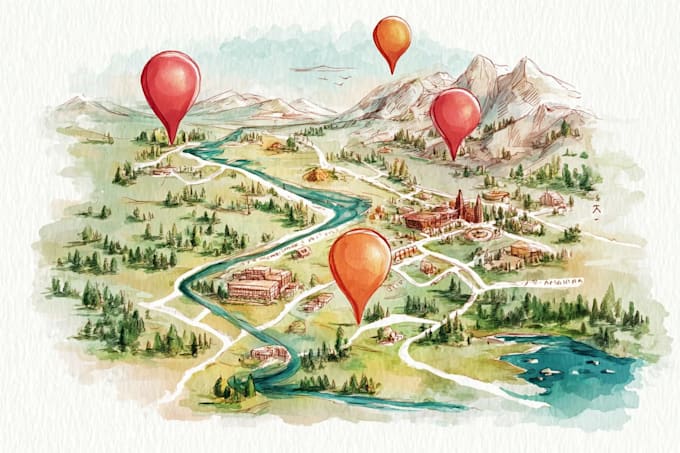 do custom watercolor wedding map