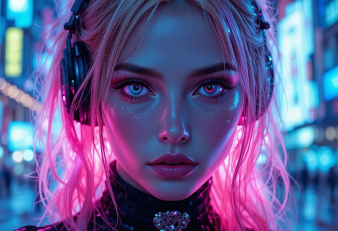 maker cyberpunk pop art portrait