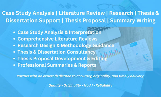 case study analysis, literature, review, research and summary writing