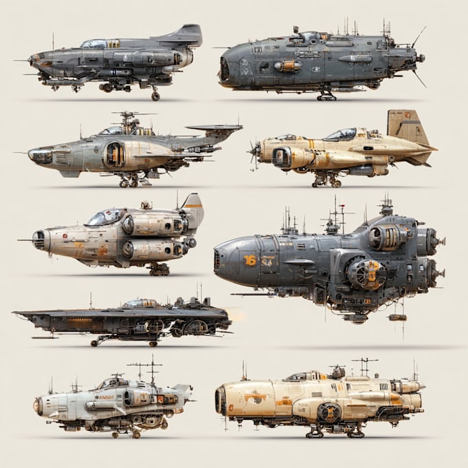 create spaceship concept art for you