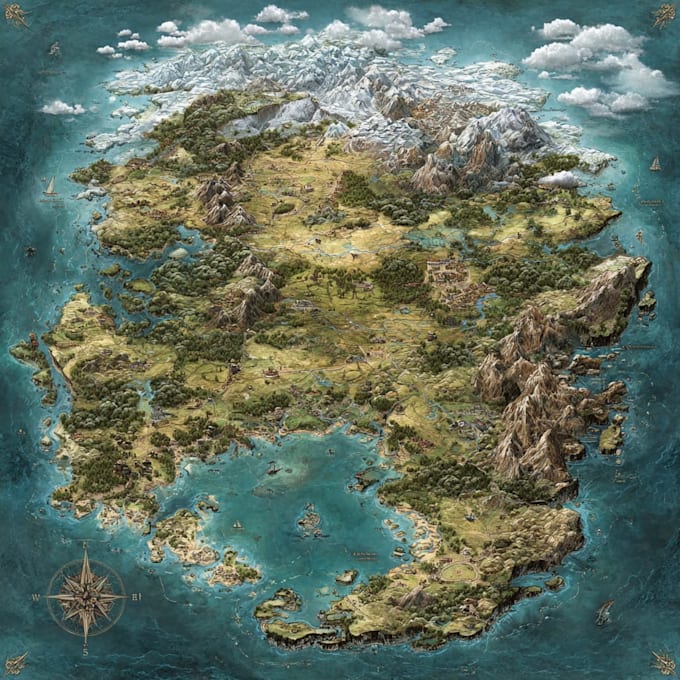 Simple Pretty Map Draw beautiful map in vector illustration by Quinshaivers | Fiverr