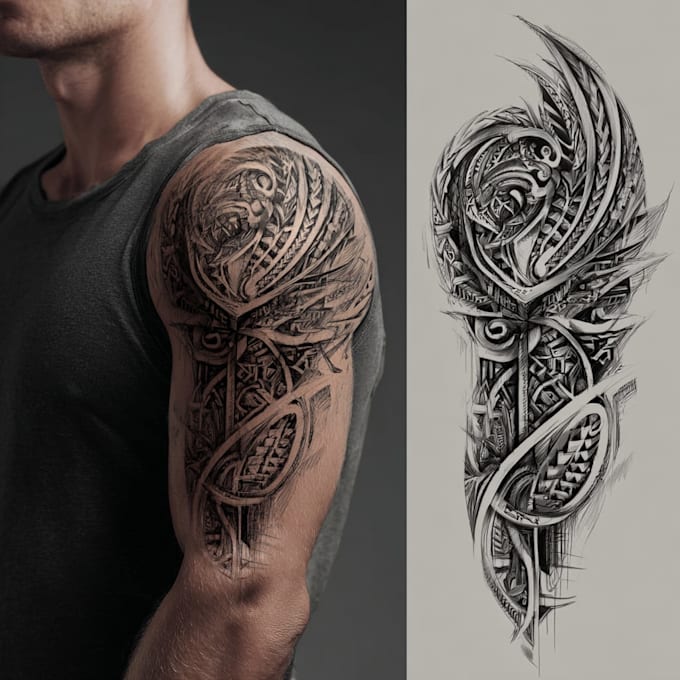 make a personalized tribal tattoo illustration