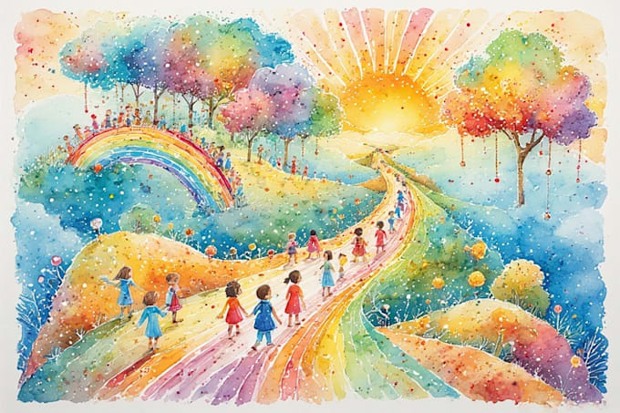 create magical children illustration book for all