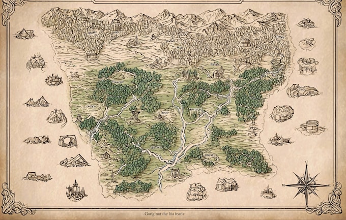 Create your fantasy parchment map by Giulianall | Fiverr