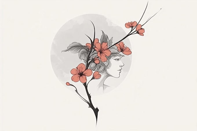 make a minimalist line art tattoo design or illustration