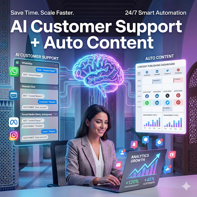 develop an ai customer support bot, ai posts publisher
