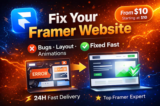 fix small issues or update sections on your framer website