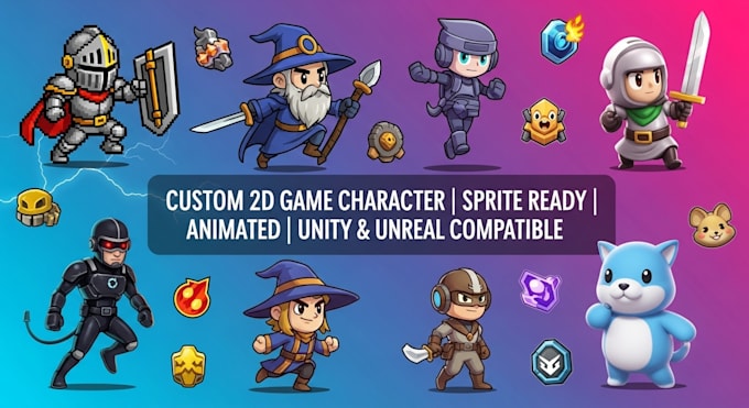 Create custom 2d game characters, sprites and animations for unity and ...