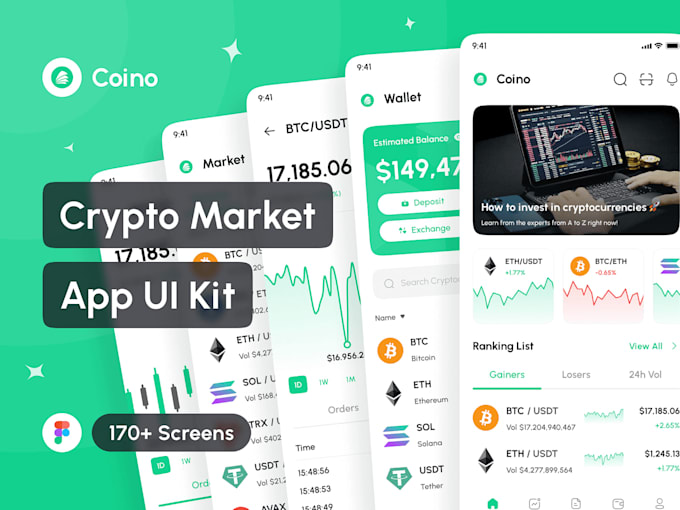 develop crypto exchanging app, crypto investment app, wallet app, neo bank app