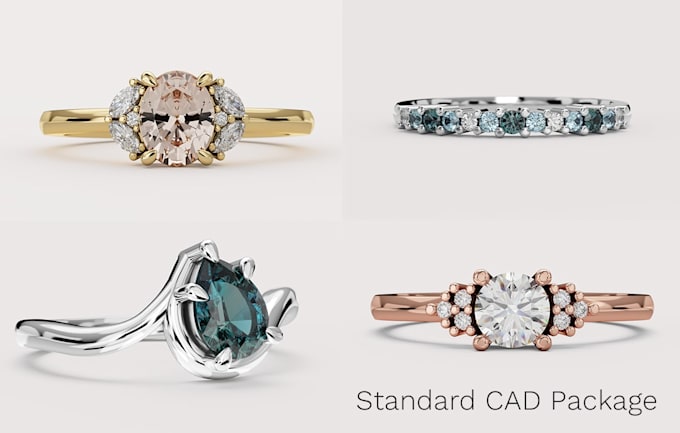 create a bespoke jewellery cad model and rendering