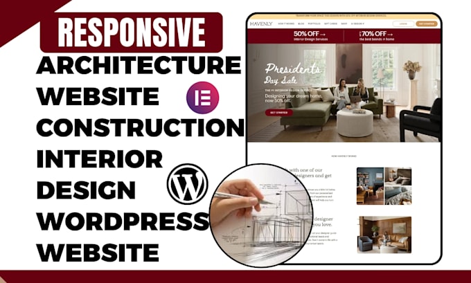 build sleek architecture website construction interior design wordpress website