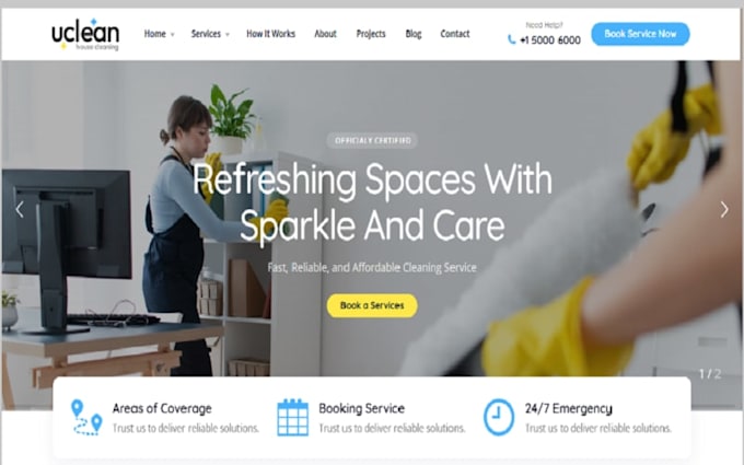 create house cleaning service website janitorial booking wordpress website