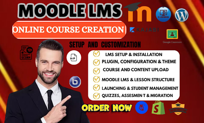 professionally manage, upload quizzes, customize  support any moodle lms version