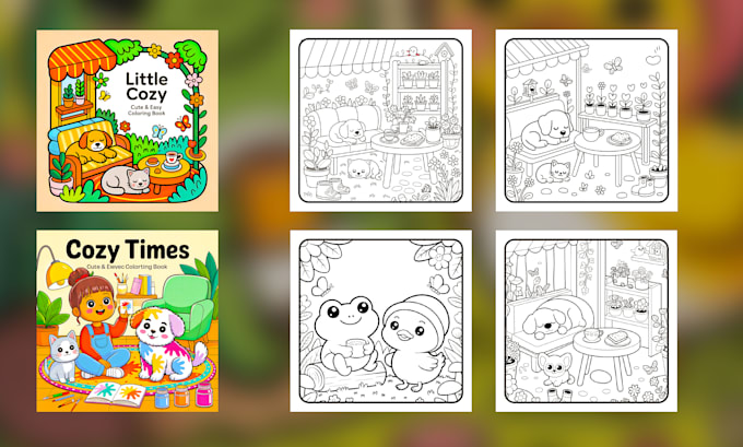 Design cozy bold and easy coloring book or pages for kids and adults by ...