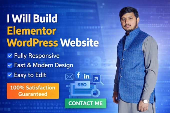 Create a professional wordpress website using elementor by ...