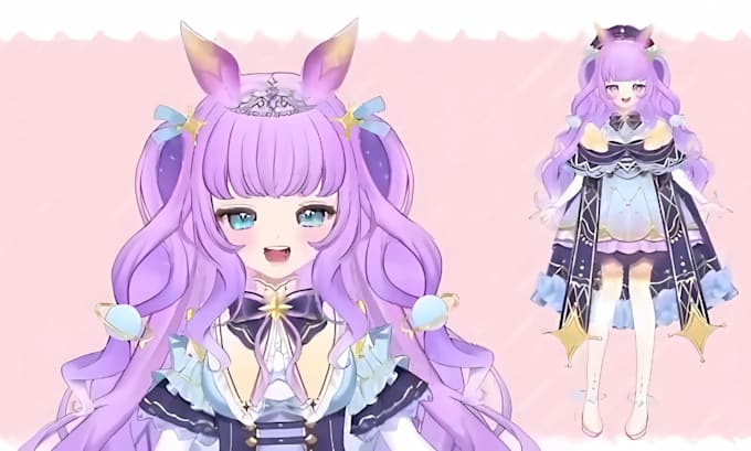 draw and rig custom male or female live2d model vtuber outfits live2d vtuber