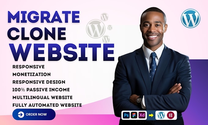 migrate clone shopify wix weebly joomla duda to wordpress divi elementor website