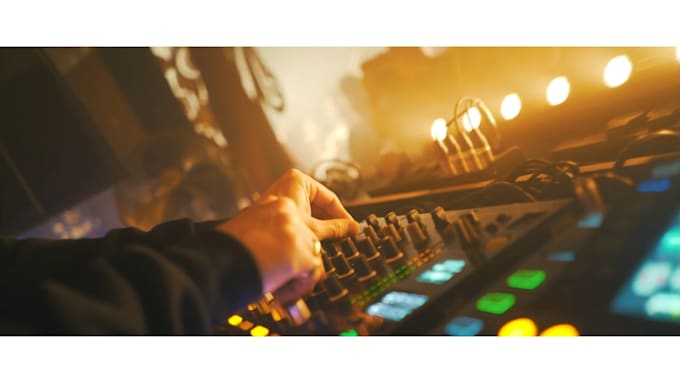 create a professional dj video with effects,logo,and music