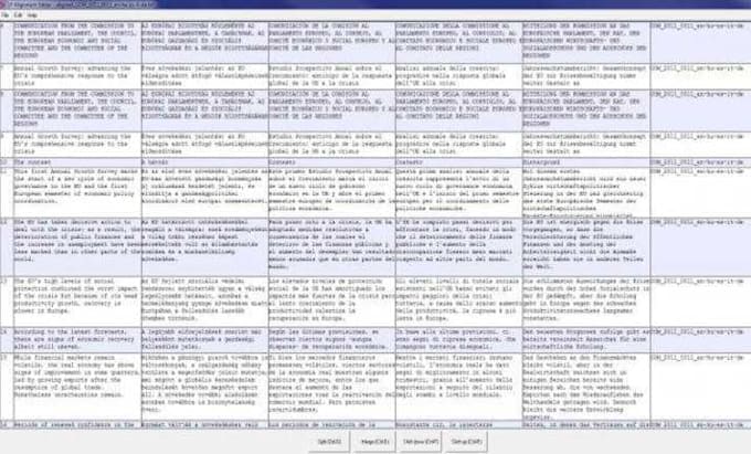 extract and align bilingual text from indd or idml files