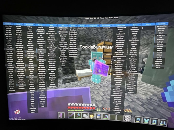 make a hack minecraft client for you