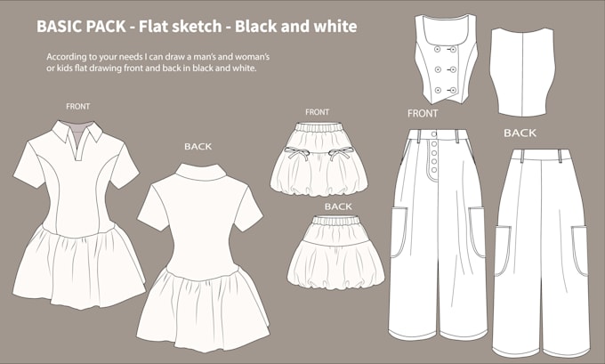 do fashion flat sketches