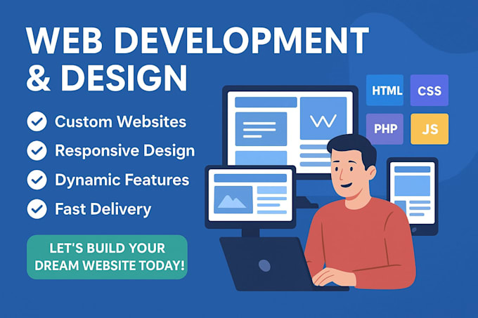 develop responsive websites using HTML, CSS, PHP, and javascript