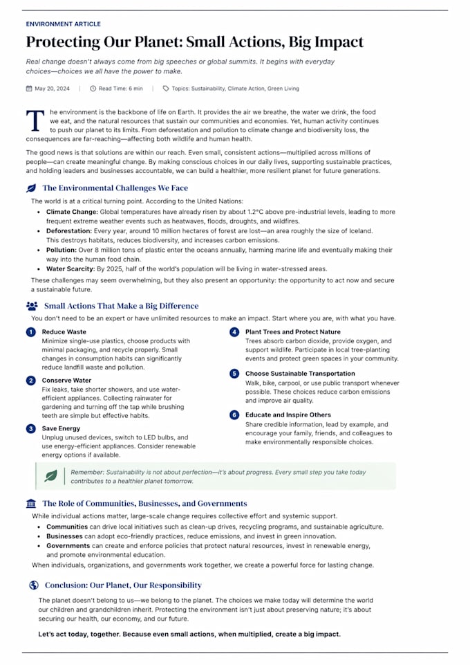 summarize and rewrite articles