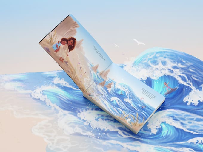 create illustrations for a children book with printready spreads