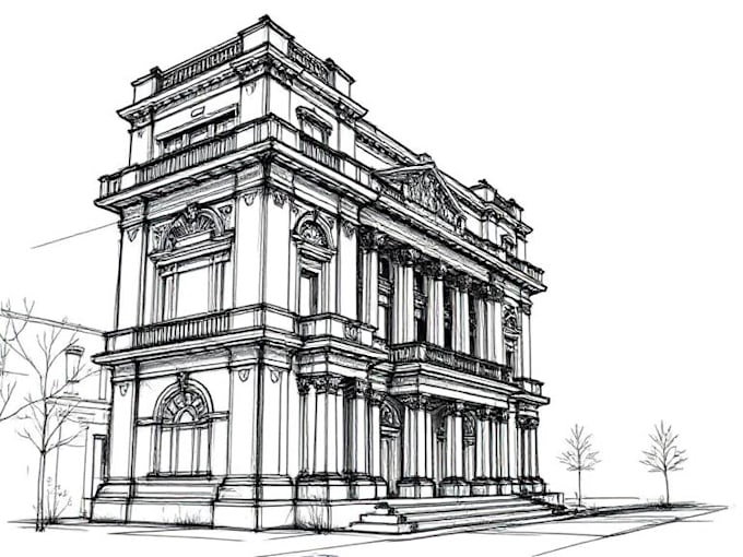 hand draw architecture and urban design sketches