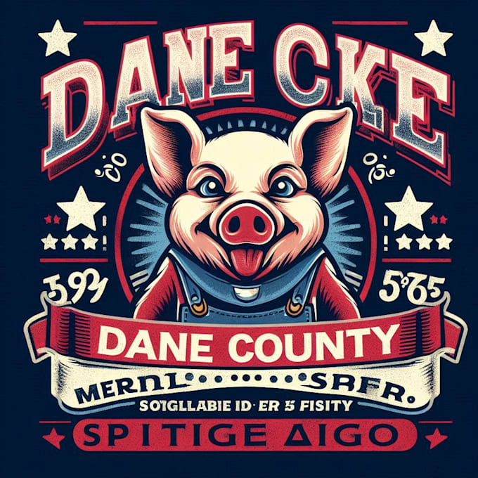 design high quality dane county pork logo with t shirt design