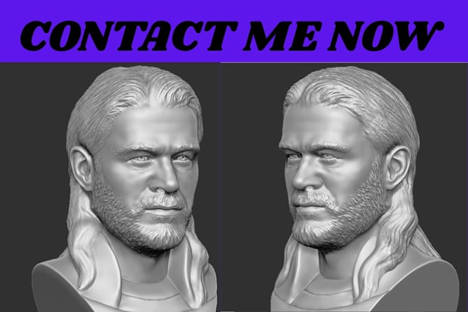 sculpt 3d model, 3d head bust, 3d head sculpting stl for 3d printing