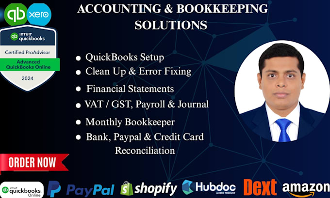 do clean up, payroll and bank reconciliation
