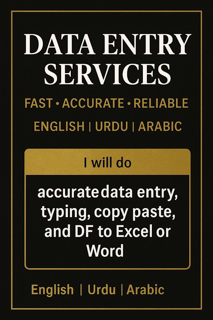 do accurate data entry, typing, copy paste