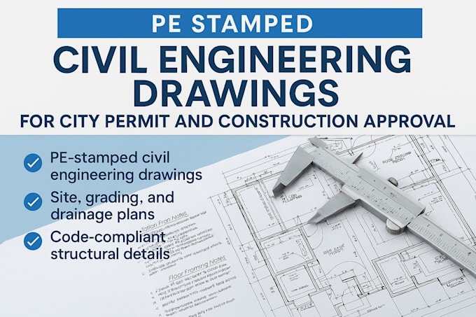 Do civil engineering drawings and pe stamped plans for city permit ...