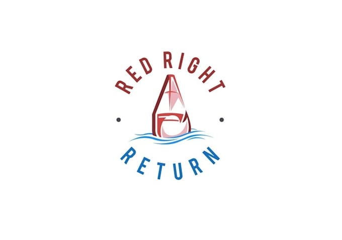 design awesome red right return logo