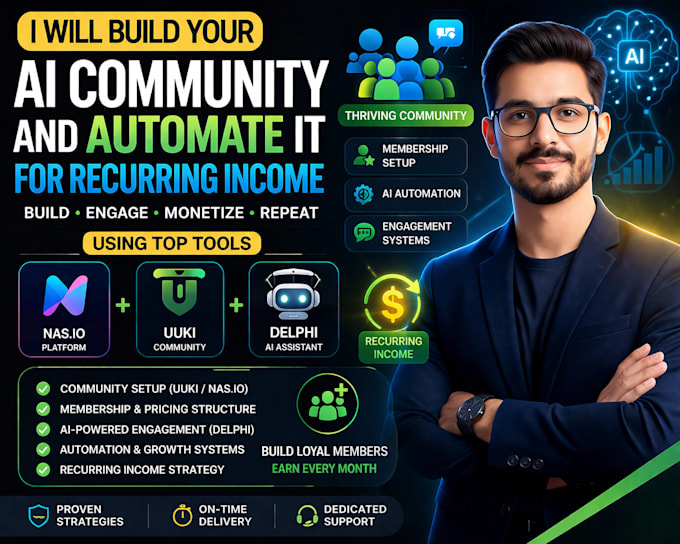 build your ai community and automate it for recurring income using nasio website