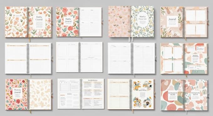 Create a journal, planner design, journal design, kdp journal, workbook ...