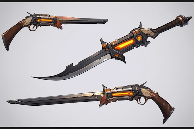 create weapon concept art for you