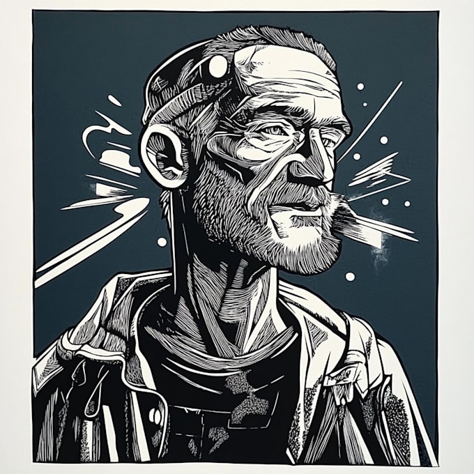 create a stunning linocut style illustration for your