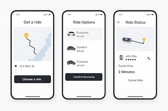 develop ridesharing app, taxi booking app, uber clone app for you