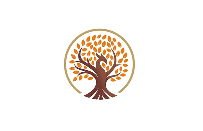 design phoenix emblem style tree forestry service logo