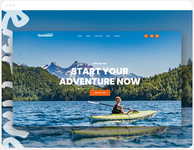 create outdoor recreation website design