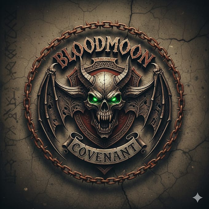 design a twisted horror themed metal logo