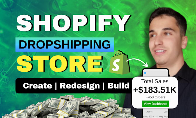 build, shopify store, shopify dropshipping store, shopify website