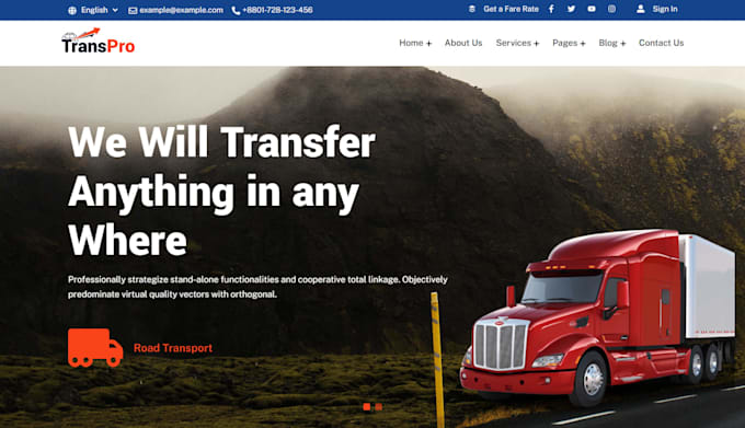 build cargo, trucking, freight, logistics website