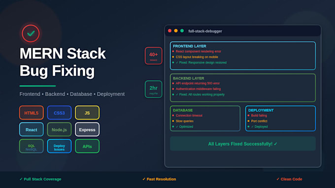 fix and debug issues in your reactjs, nextjs, or nodejs application